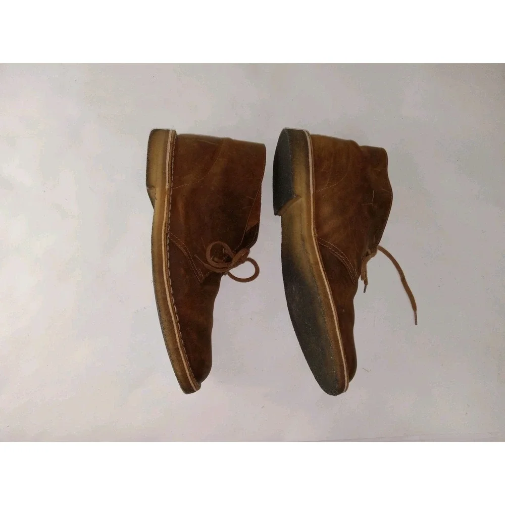 Clarks Collection Mens Size 9M Brown Leather Classic Desert Chukka Boots Shoe